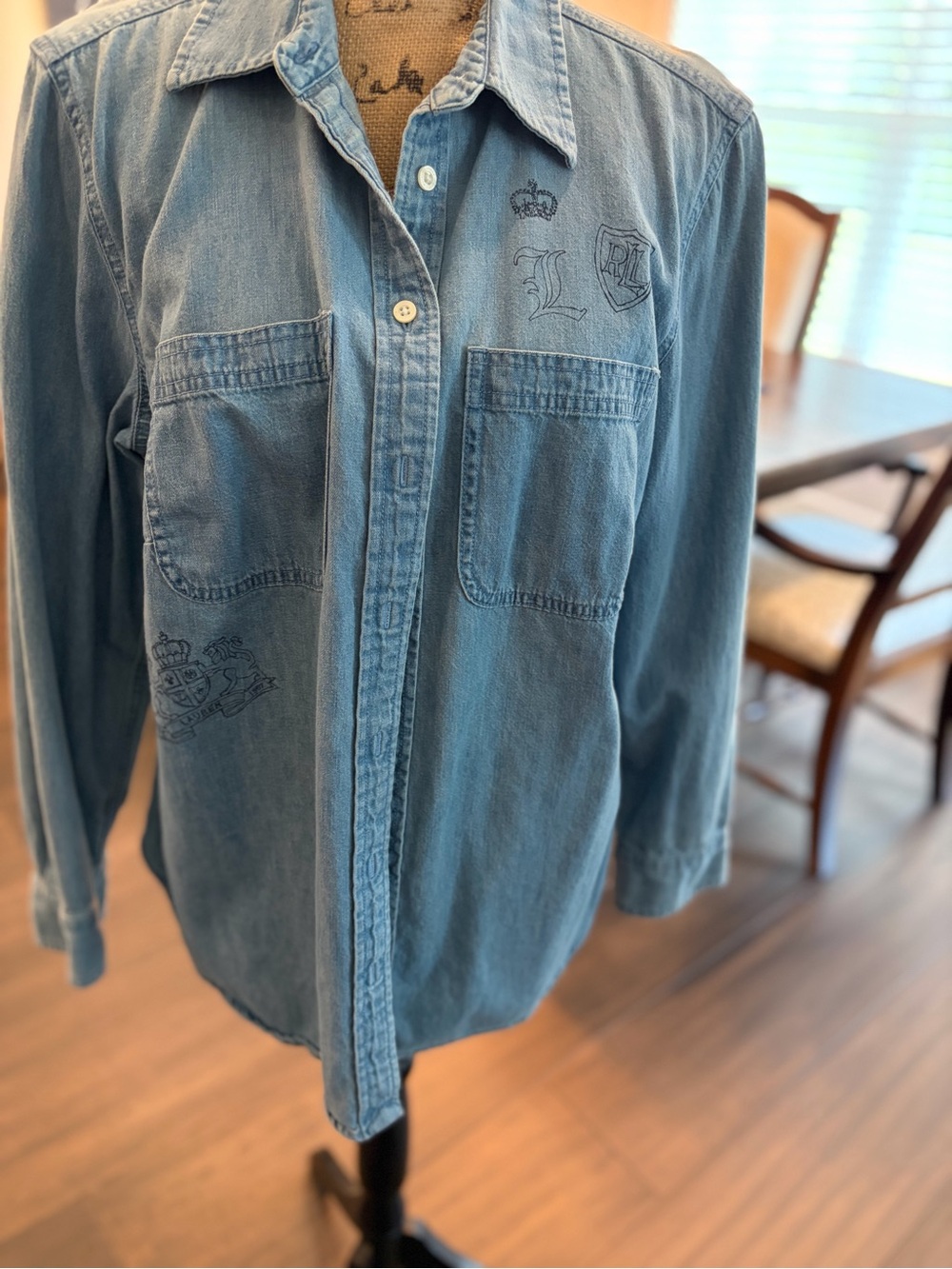 Ralph Lauren Light Blue Denim Shirt with Lauren Label